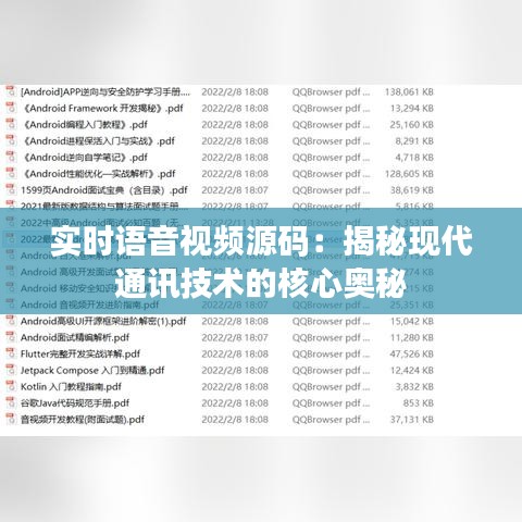 实时语音视频源码：揭秘现代通讯技术的核心奥秘