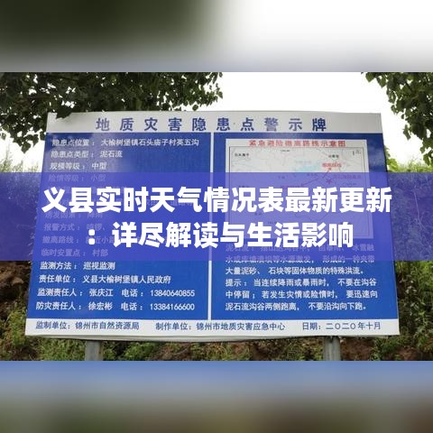 义县实时天气情况表最新更新：详尽解读与生活影响