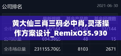 黄大仙三肖三码必中肖,灵活操作方案设计_RemixOS5.930