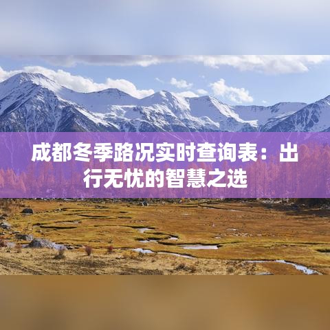 成都冬季路况实时查询表：出行无忧的智慧之选