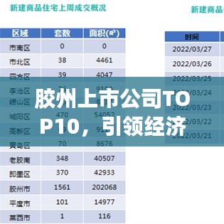 胶州上市公司TOP10，引领经济发展的强大力量