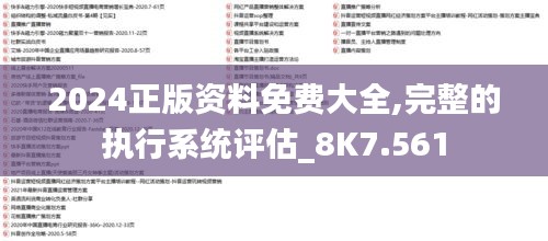 2024正版资料免费大全,完整的执行系统评估_8K7.561