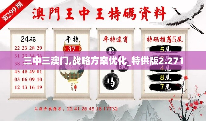 三中三澳门,战略方案优化_特供版2.271
